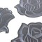 U-Sky Iron on Flower Patches, Embroidery Flower Iron-on Appliques for Clothing Backpacks Jeans Jackets (Deep Gray-3D)